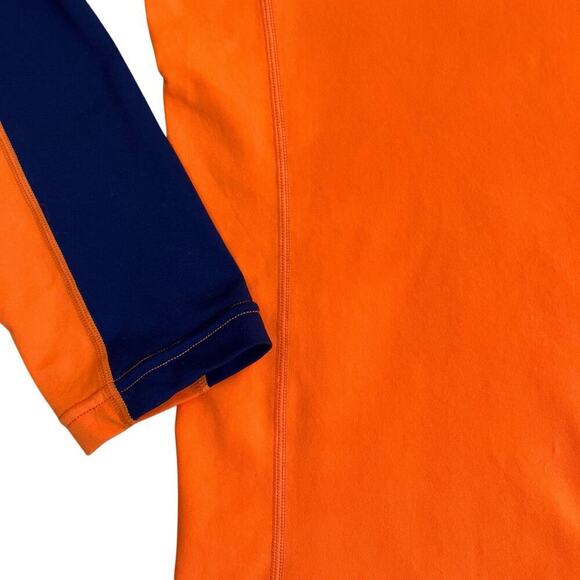 Coolibar Mens Sz M UPF 50+ Aqua Suntect Rashguard Long Sleeve Shirt Orange Navy - Picture 6 of 16